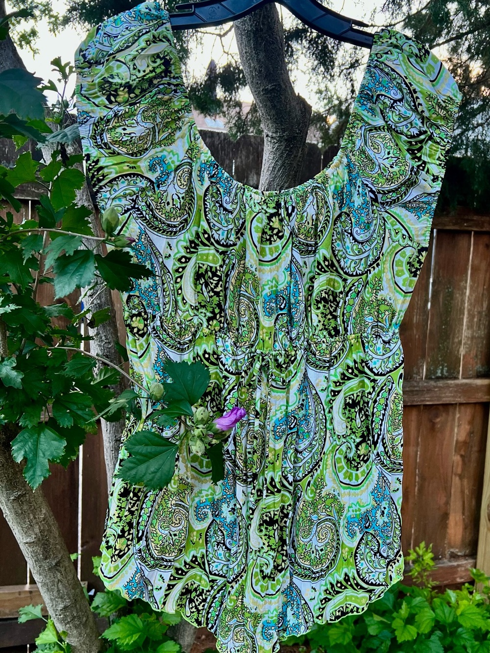 NWOT LA Blues y2k empire waist off-shoulder paisley boho peasant blouse top💖💕🎀 S